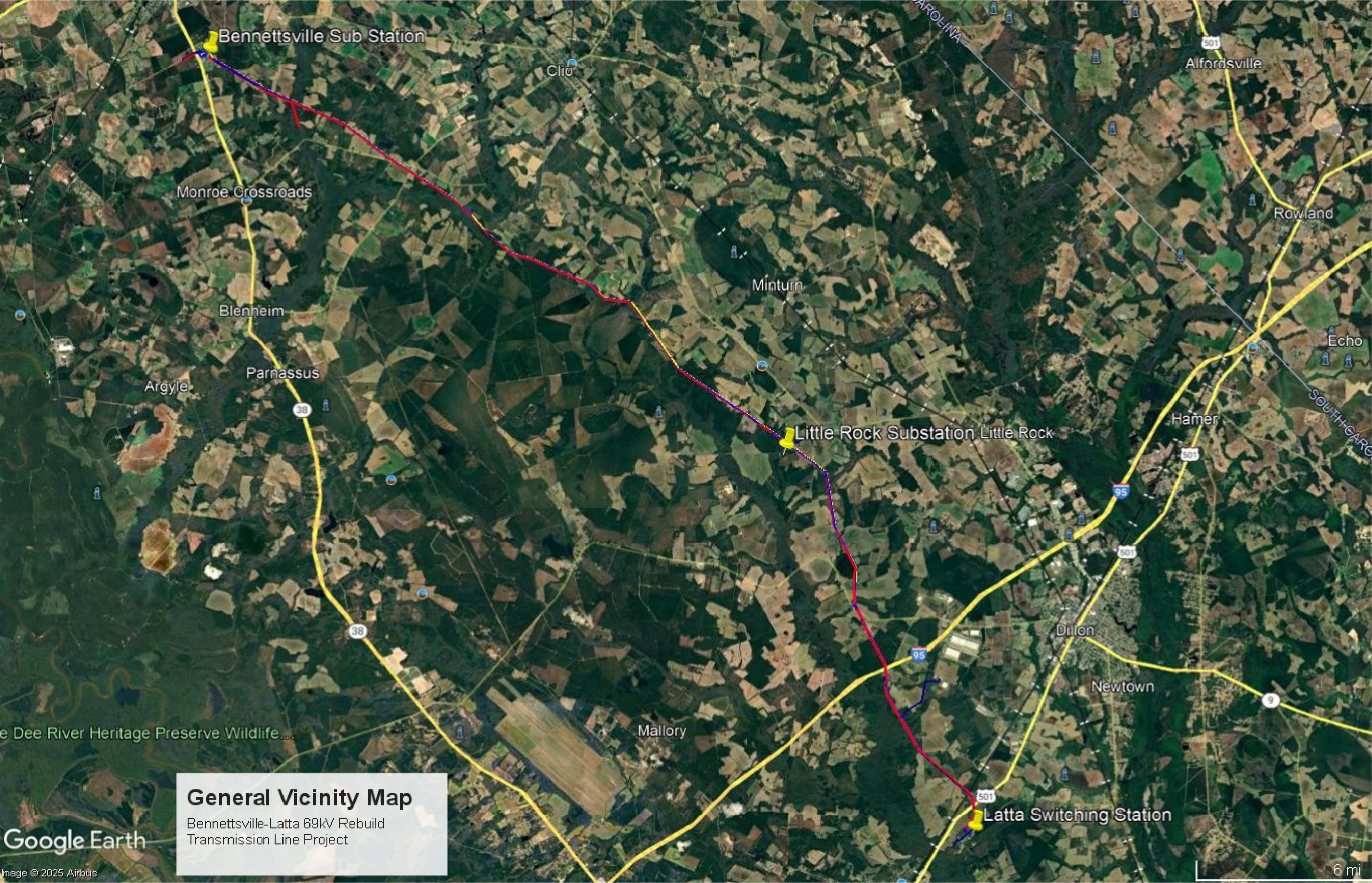 Map of Bennettsville-Latta